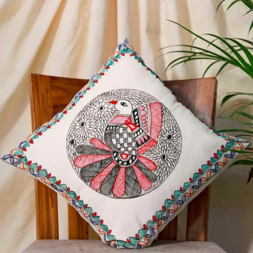 Hand Painted Cotton Cushion Cover