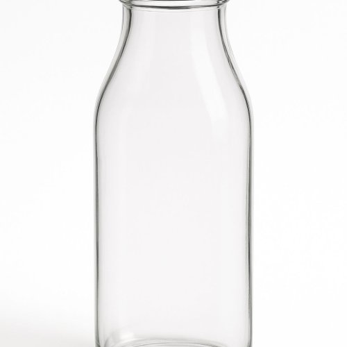 1000ml Ultra Clear Square Glass Milk Bottle