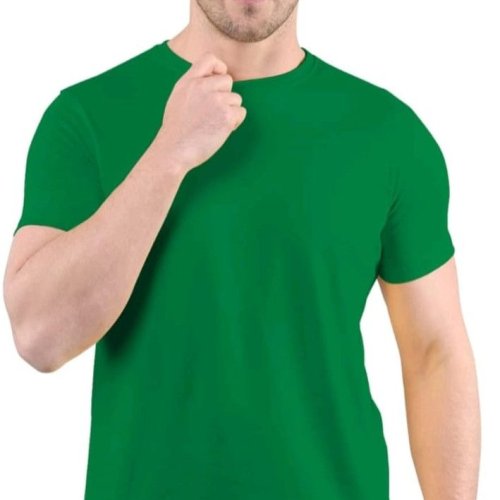 Mens Light Green Bio Washed Round Neck T-Shirts