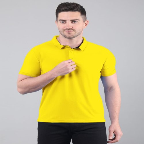 Mens Yellow Sap Matty Dri Fit Polo T-Shirts