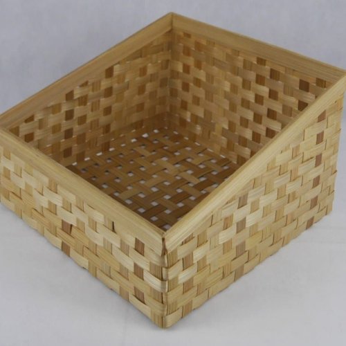 Bamboo Check Weave Storage Basket