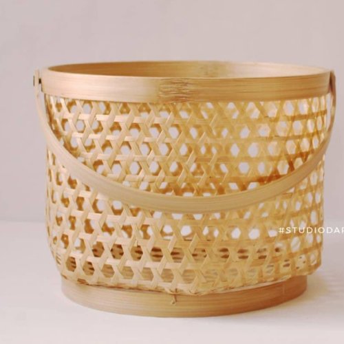 Bamboo Hex Weave Grip Basket