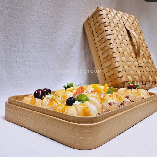 Bamboo Lid Grip Dessert Tray