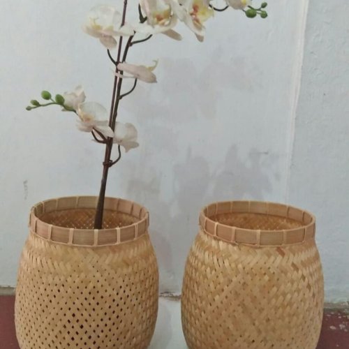Bamboo Rounded Decor Basket Set