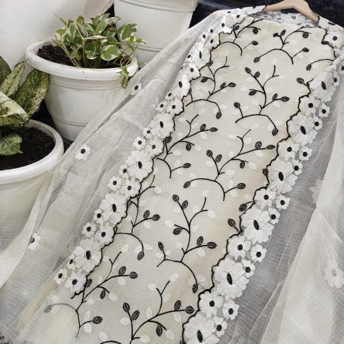 Ladies Cotton Floral Embroidered Suit