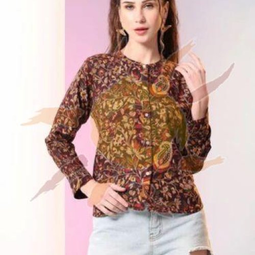 Ladies Full Sleeves Printed Tunic Top