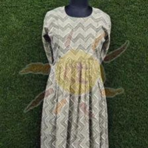 Ladies Pista Green Printed Anarkali Kurti