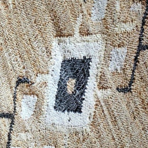 Beige Tribal Motif Handmade Wool Jute Rug