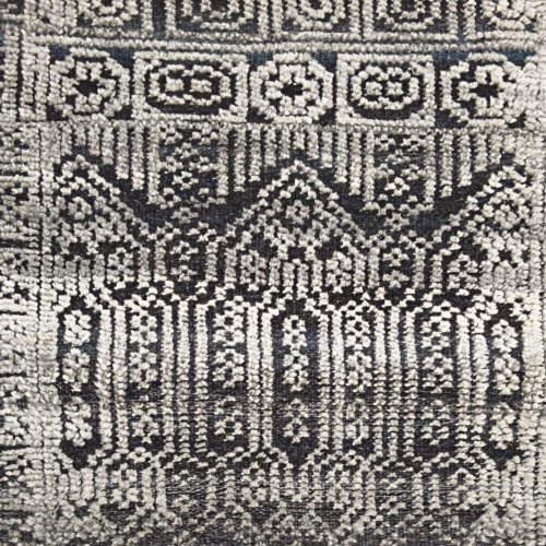 Black Grey Geometric Handmade Woollen Carpet