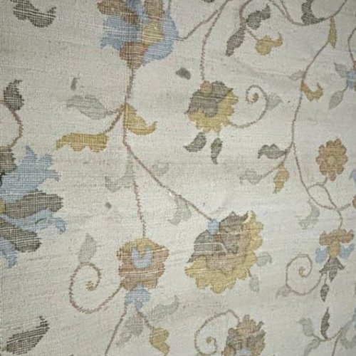 Floral Cream Design Handmade Jute Rug