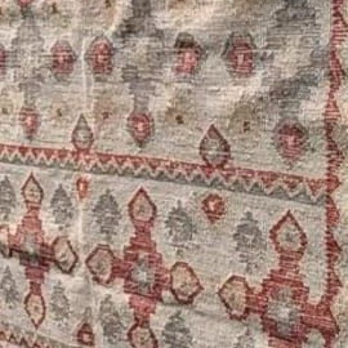 Red Geometric Pattern Handmade Wool Jute Rug