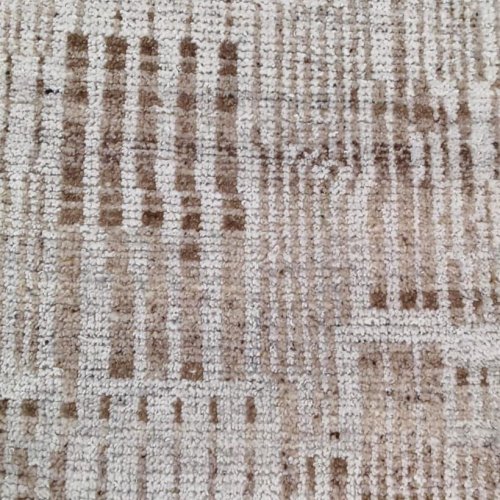 Textured Beige Pattern Handmade Wool Jute Rug