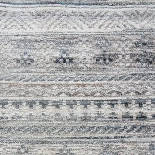 Textured Grey Handmade Handspun Wool Carpet