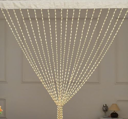 Creamy Wooden Beaded Curtain