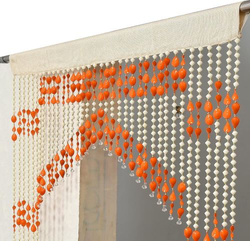PVC Orange Beads Crystal Door Curtain