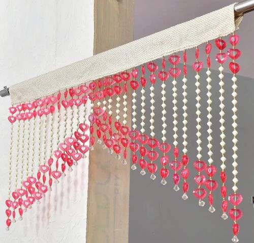 PVC Pink Beads Door Hanging Toran