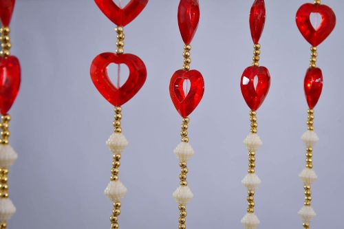PVC Red Beaded Door Curtain