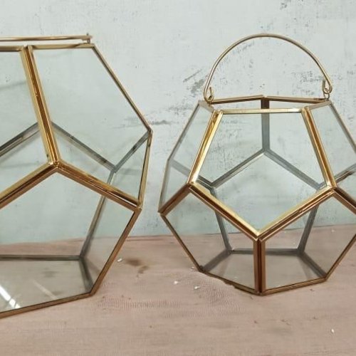 Metal Trarium Clear Glass Lantern