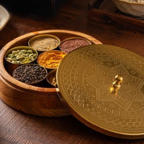Wooden Masala Box
