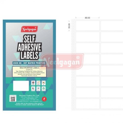 89x35x2mm Neelgagan Dot Matrix Printer Computer Label