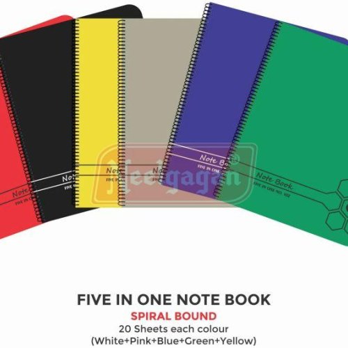 Neelgagan Five Colour In One Spiral Notebook