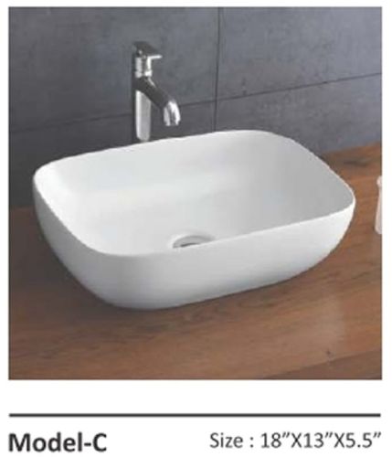 Rectangular Ceramic Tabletop Wash Basin