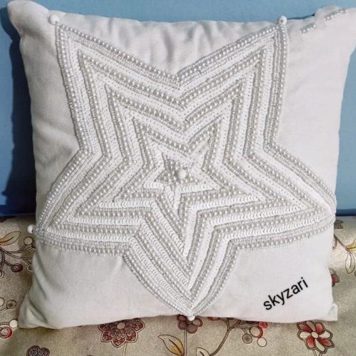 White Embroidered Pillow Cover