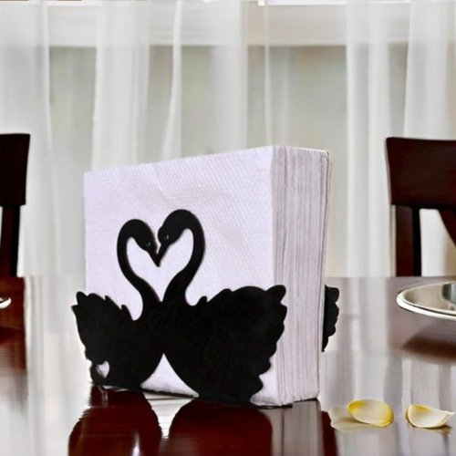 Duck Shape Black Metal Napkin Holder