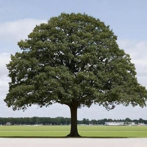 Symmetric Crown Open Field Oak Tree