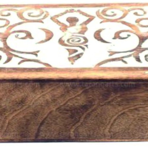 Handcrafted Sheesham Wood Floral Carved Hexagon Case
