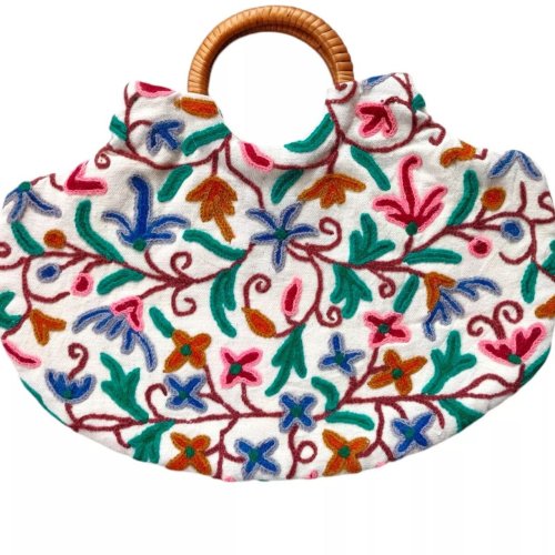 Handmade Kashmiri Crewel Embroidery Clutch