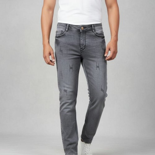Mens Grey Denim Jeans