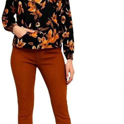 Ladies Black Floral Casual Top