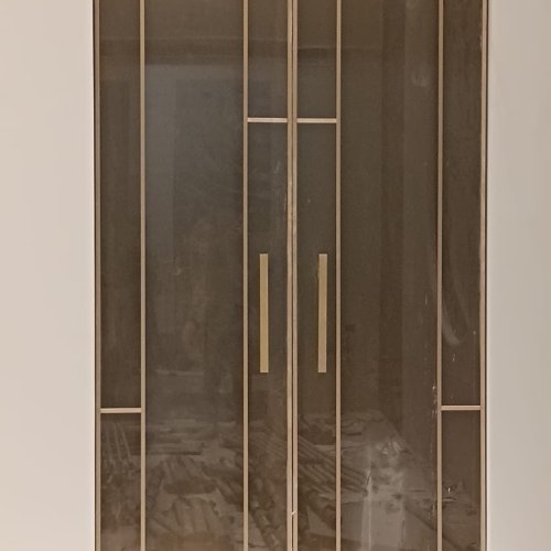 Fabric Glass Profile Brush Gold Swing Door