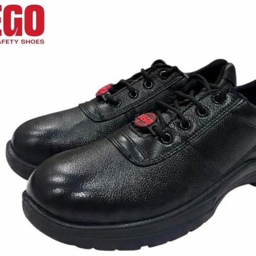 Kego KG-PVL-1001 Black Leather PVC Metal Toe Safety Shoes