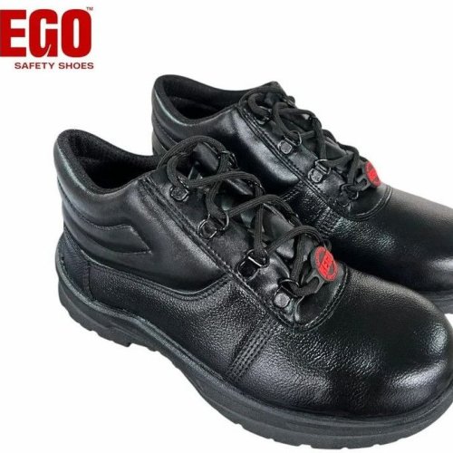Kego KG-PVL-1003 Black Leather PVC Metal Toe Safety Shoes