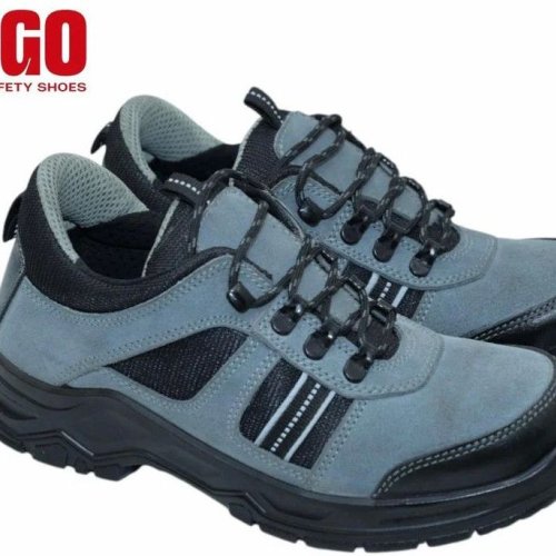 Kego Sporty Grey Steel Toe Suede Leather Safety Shoes