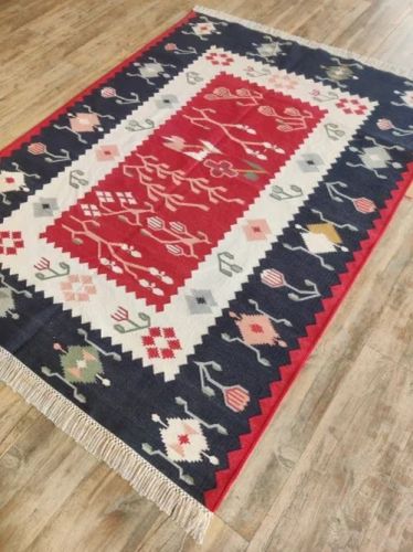 Geometric Handwoven Cotton Carpet