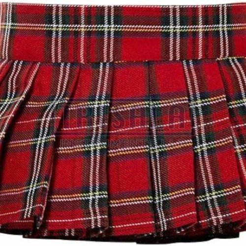 Checked Girls Box Pleat School Skirt