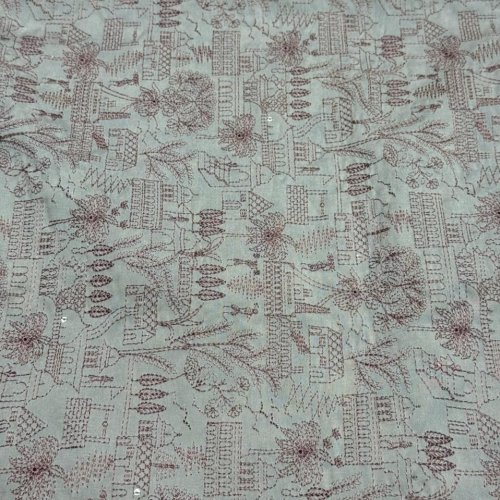 Pink Unique Pattern Sequin Embroidered Silk Fabric