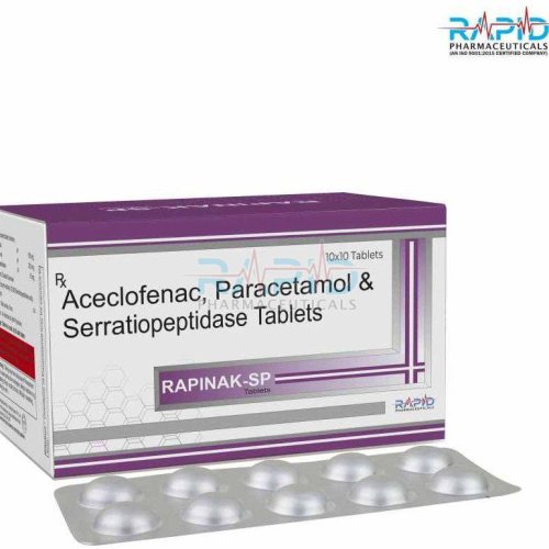 Rapinak SP Aceclofenac Paracetamol Serratiopeptidase Tablet