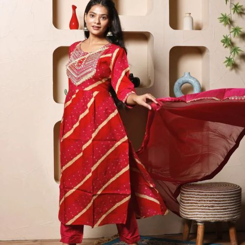 Gulnaar Bandhej Suit Set