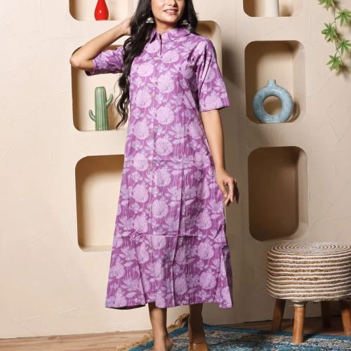 Lavendula Petal Midi Western Dress