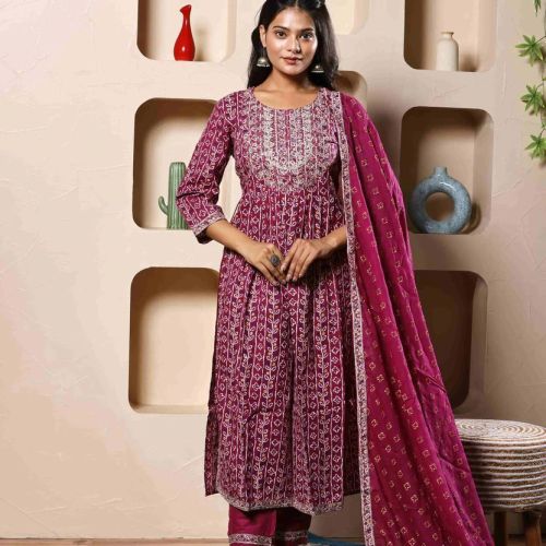 Ruhani Rosewood Thread Suit Set