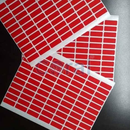 1x0.75 Inch Coral Red Label Sticket Sheet