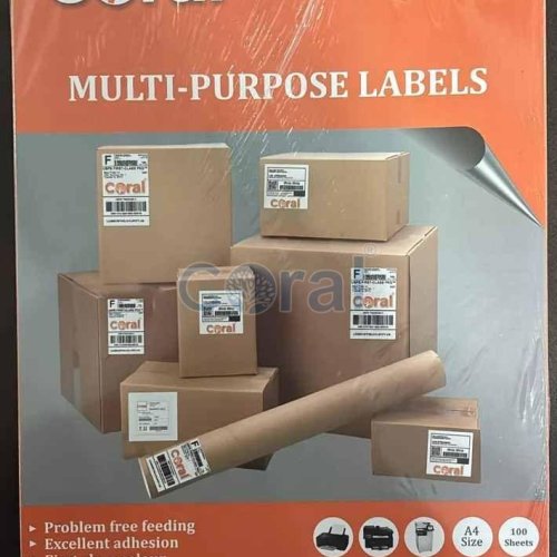 Coral Multi Purpose Paper Label
