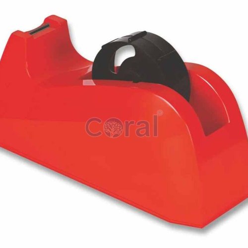 Coral Red Plastic Tape Dispenser