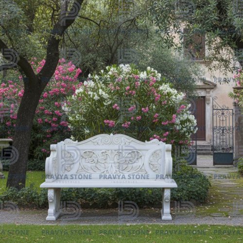 Single Piece Carved Bench