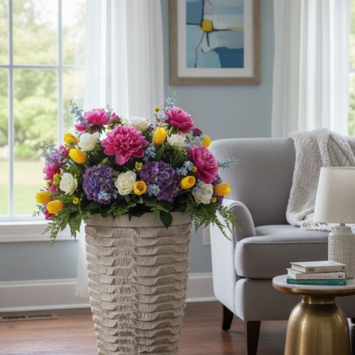 Stone Cylindrical Flower Pots