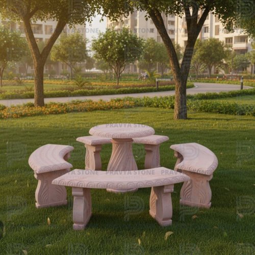 Stone Garden Bench Set